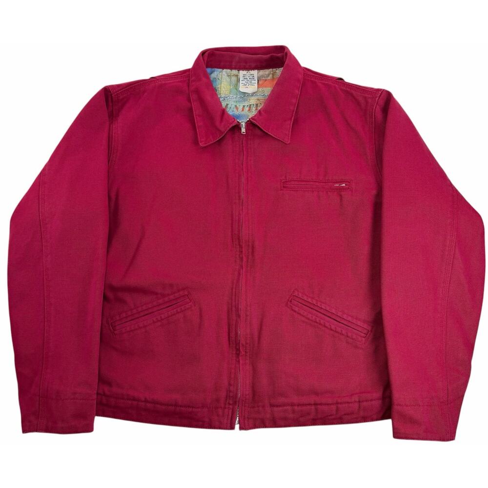 Vintage Women's Ethyl Red Detroit Quilted Canvas Work Jacket Full Zip Women's XL